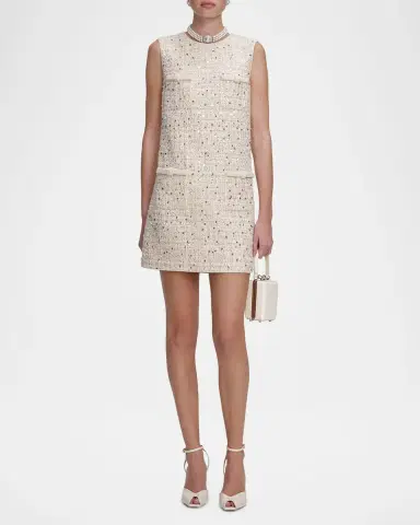 Self-Portrait Embellished Boucle Mini Dress | Thumbnail 2