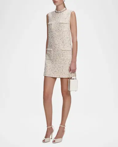 Self-Portrait Embellished Boucle Mini Dress | Thumbnail 4