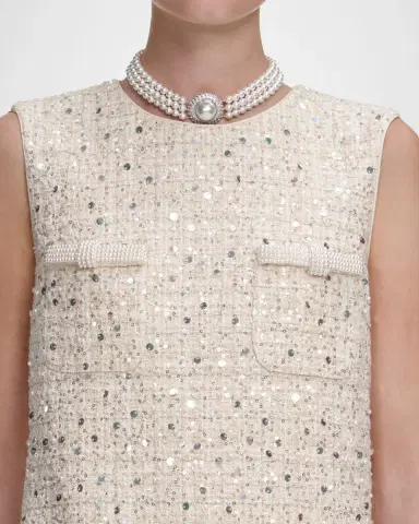 Self-Portrait Embellished Boucle Mini Dress | Thumbnail 5