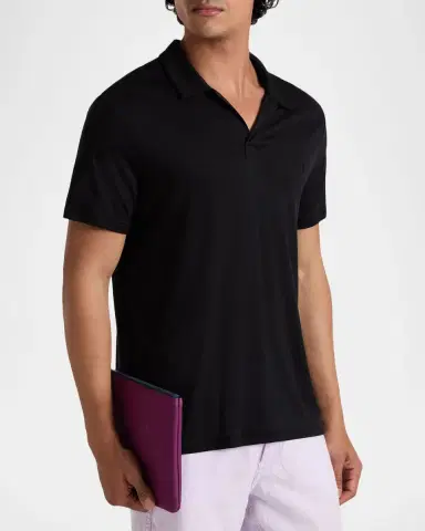 Vilebrequin Men's Jersey Tencel Polo Shirt | Thumbnail 2 Vilebrequin Men's Jersey Tencel Polo Shirt | Thumbnail 2