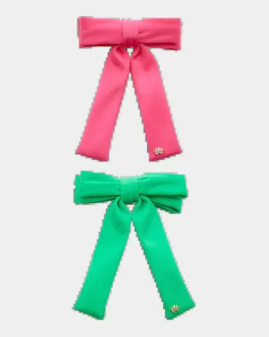 Lele Sadoughi Antoinette 2-Piece Neoprene Bow Barrette Set | Thumbnail 2