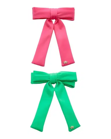 Lele Sadoughi Antoinette 2-Piece Neoprene Bow Barrette Set | Thumbnail 1
