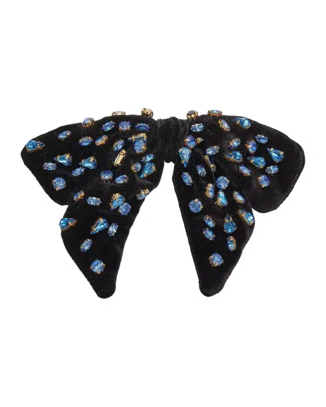 Lele Sadoughi Candy Oversized Velvet & Crystal Bow Barrette