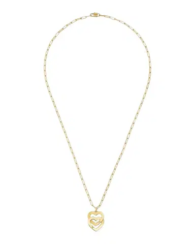 DINH VAN Double Coeurs 18K Yellow Gold Interlocked Heart Pendant Necklace | Thumbnail 1