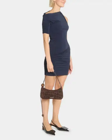 Jacquemus Le Bisou Perle Croc-Embossed Suede Shoulder Bag | Thumbnail 2 Jacquemus Le Bisou Perle Croc-Embossed Suede Shoulder Bag | Thumbnail 2