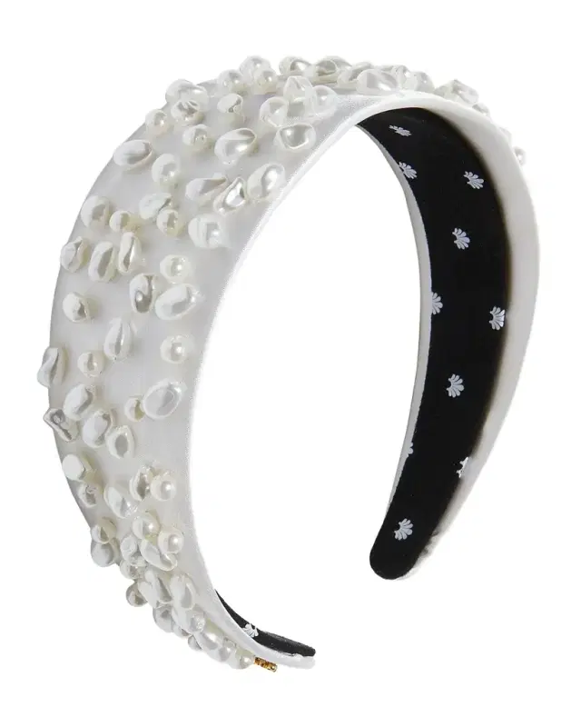 Lele Sadoughi Brigitte Cobblestone Imitation Pearl Headband