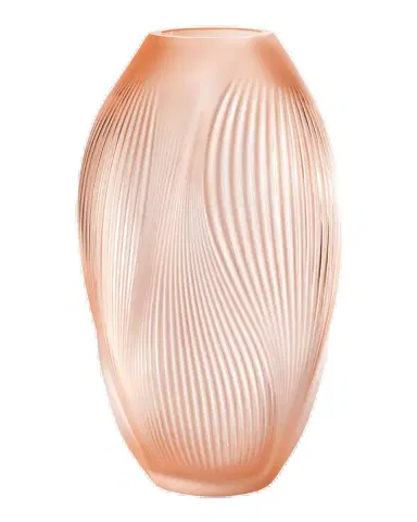 Lalique Alize 15" Crystal Vase with Coral Patina | Thumbnail 2 Lalique Alize 15" Crystal Vase with Coral Patina | Thumbnail 2