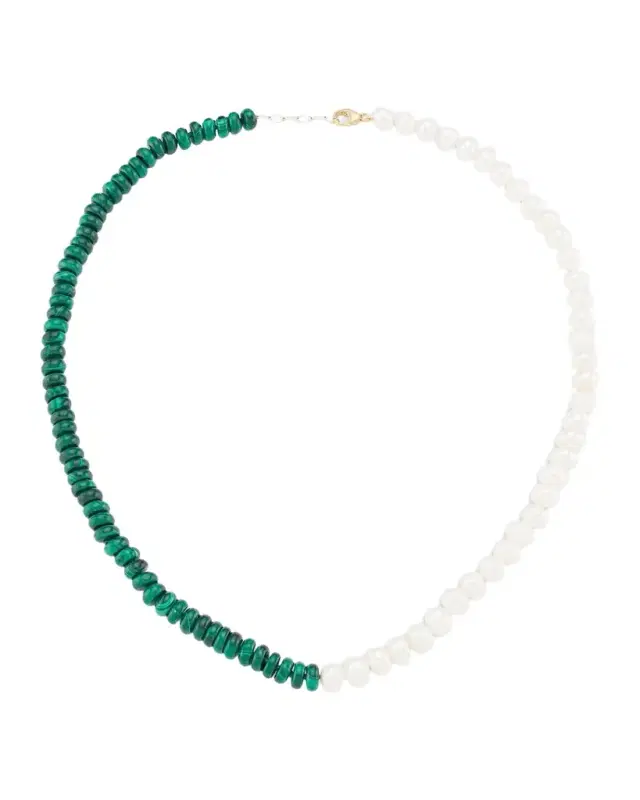 Ocean Union 14K Yellow Gold, Pearls & Malachite Necklace