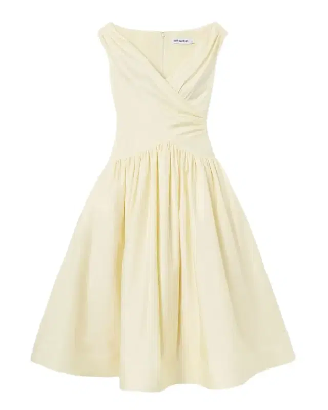 Self-Portrait Gathered Cotton Midi Dress