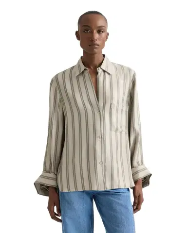 TWP SHIRT/NEXT MORNING IN LINEN STRIPE | Thumbnail 1