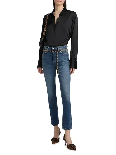 RE/DONE Women's The Dagger High-Rise Slim-Fit Jeans - Sonoma Indigo - Size 31 | Thumbnail 2