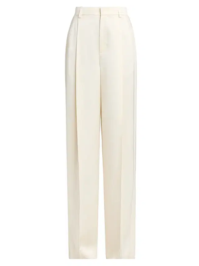 Vince Women's High-Rise Satin Trousers - Flax