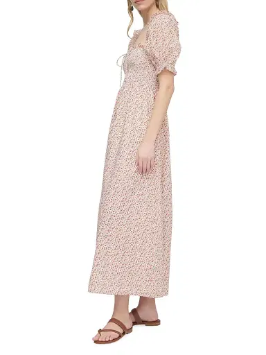 Hill House Home Women's The Scarlett Midi Nap Dress - Ivory Geo Ditsy - Size Large | Thumbnail 3