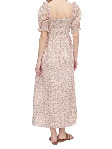 Hill House Home Women's The Scarlett Midi Nap Dress - Ivory Geo Ditsy - Size Large | Thumbnail 4