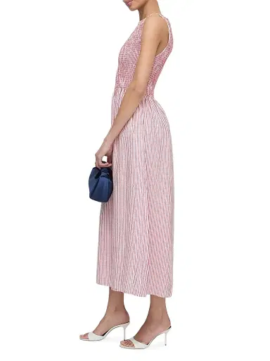 Hill House Home Women's The Cosima Nap Dress - Red Ticking Stripe - Size XXS | Thumbnail 3
