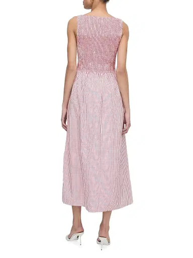Hill House Home Women's The Cosima Nap Dress - Red Ticking Stripe - Size XXS | Thumbnail 4