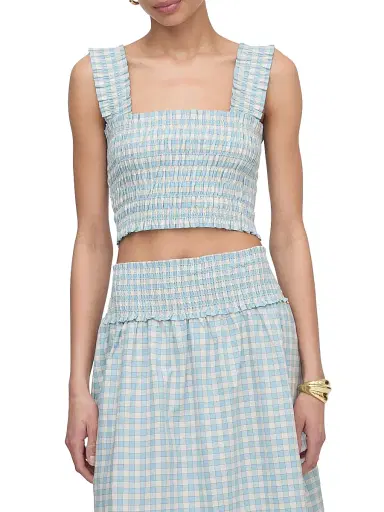 Hill House Home Women's The Azalea Nap Top - Blue Red Gingham - Size Large | Thumbnail 3 Hill House Home Women's The Azalea Nap Top - Blue Red Gingham - Size Large | Thumbnail 3