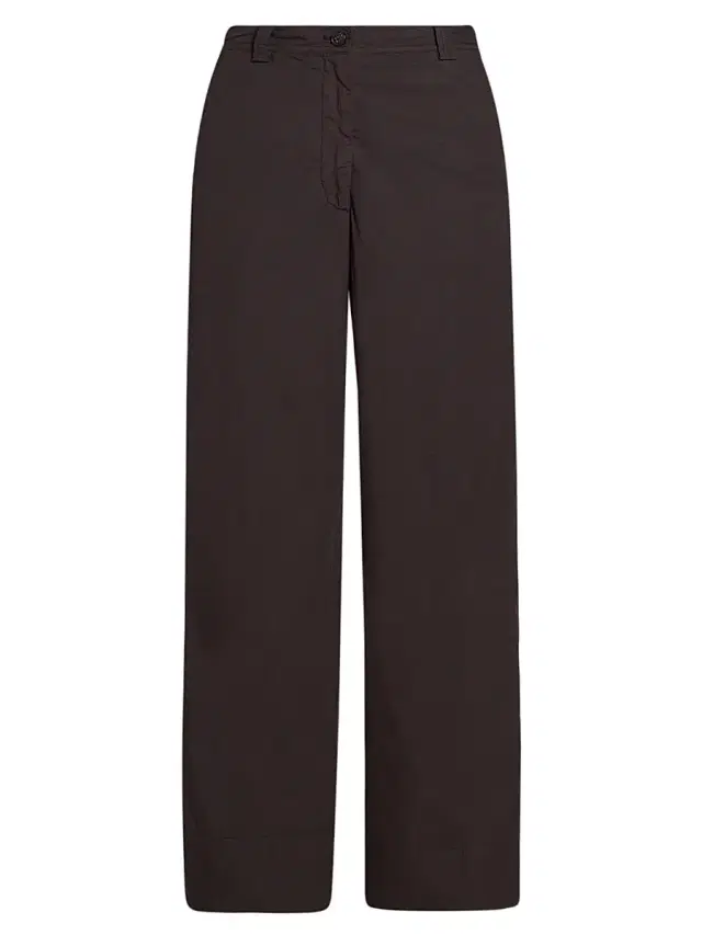 Dries Van Noten Women's Pakora Cotton Mid-Rise Wide-Leg Pants - Dark Brown