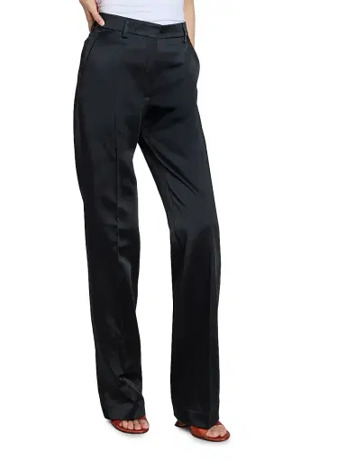 Dries Van Noten Women's Pulla Cotton-Blend High-Rise Straight-Leg Trousers - Black | Thumbnail 3