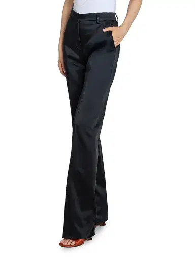 Dries Van Noten Women's Pulla Cotton-Blend High-Rise Straight-Leg Trousers - Black | Thumbnail 4