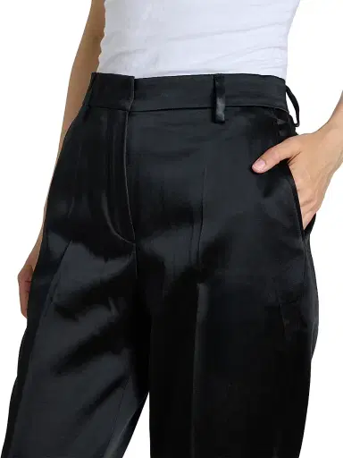 Dries Van Noten Women's Pulla Cotton-Blend High-Rise Straight-Leg Trousers - Black | Thumbnail 6
