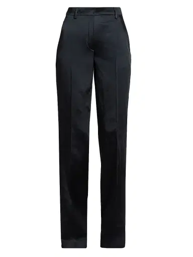 Dries Van Noten Women's Pulla Cotton-Blend High-Rise Straight-Leg Trousers - Black | Thumbnail 1