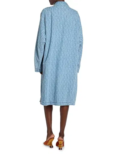 Dries Van Noten Women's Roolsy Printed Denim Oversized Single-Breasted Coat - Dessina | Thumbnail 5