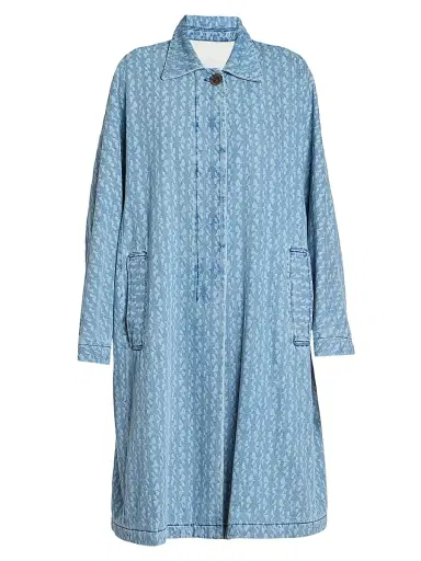 Dries Van Noten Women's Roolsy Printed Denim Oversized Single-Breasted Coat - Dessina | Thumbnail 1