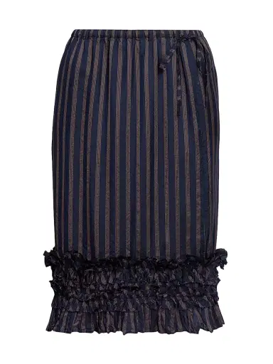Dries Van Noten Women's Scotts Ruffle-Trim Striped Knee-Length Skirt | Thumbnail 1 Dries Van Noten Women's Scotts Ruffle-Trim Striped Knee-Length Skirt | Thumbnail 1