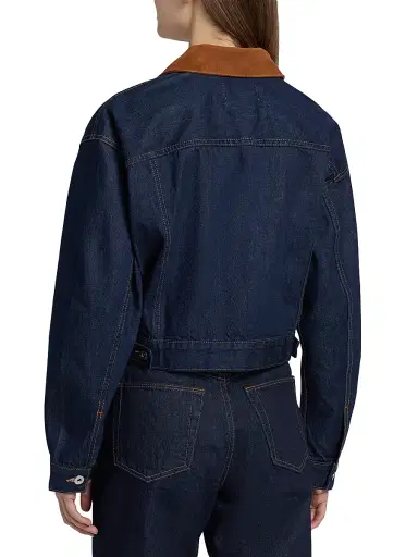 SLVRLAKE Women's Kira Curve Sleeve Cotton Trucker Jacket | Thumbnail 5