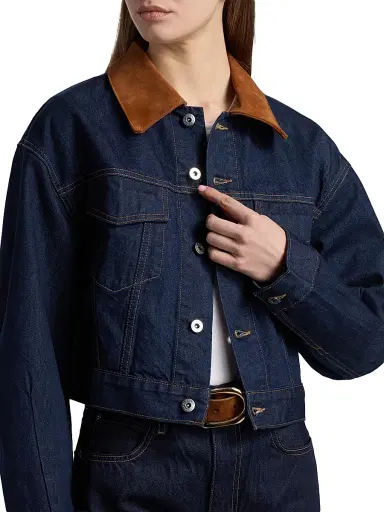 SLVRLAKE Women's Kira Curve Sleeve Cotton Trucker Jacket | Thumbnail 6