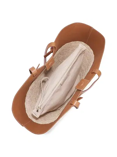 Altuzarra Women's Large Handwoven Raffia & Leather Basket Bag | Thumbnail 4