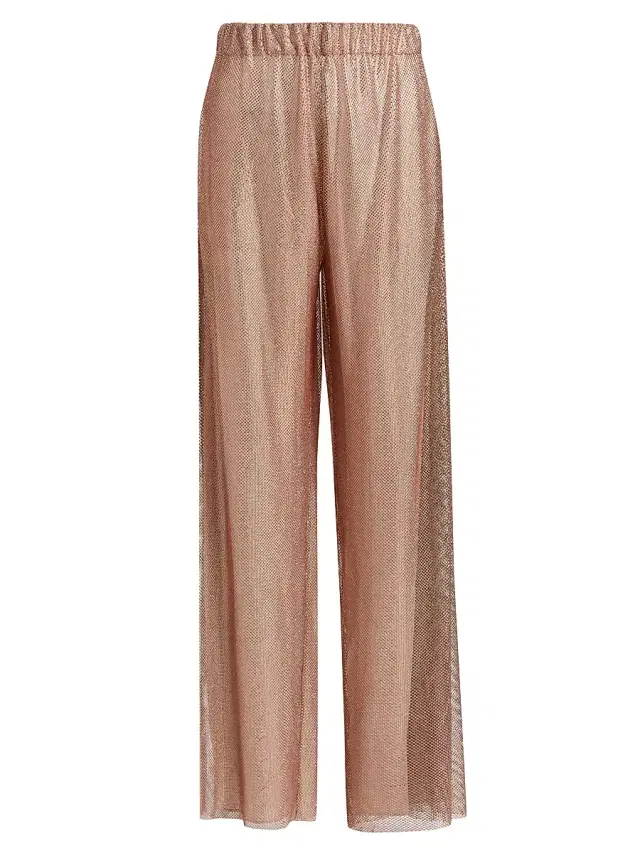 Alberta Ferretti Women's Hotfix Embellished Straight Trousers