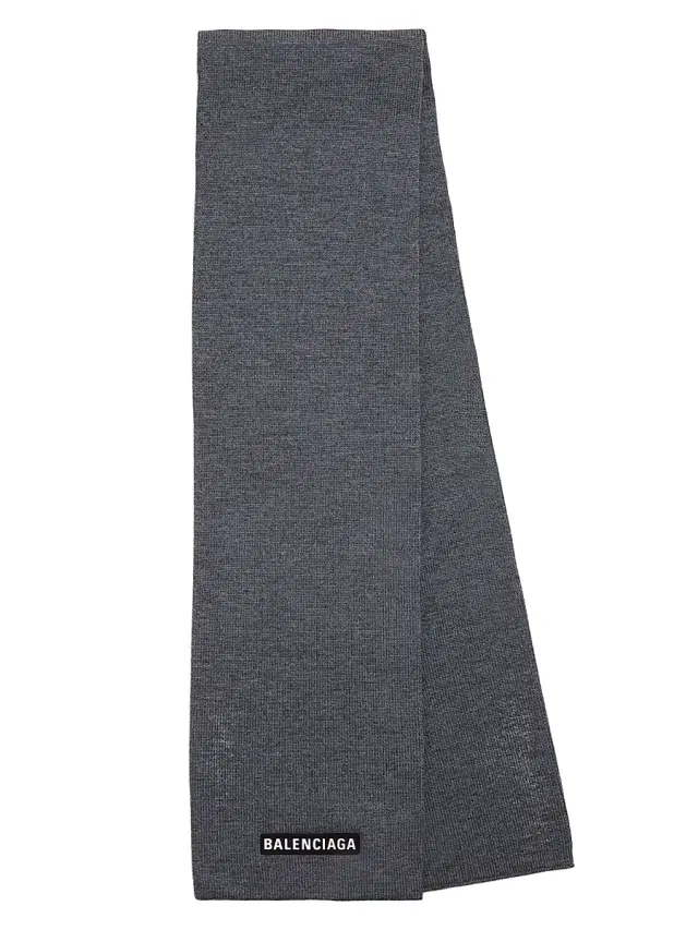 Balenciaga Men's Patch Scarf - Grey