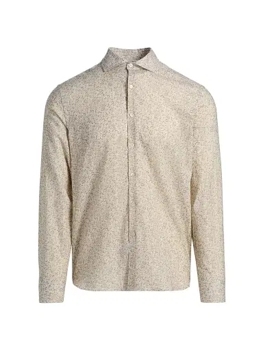 Canali Men's Floral Linen-Cotton Sport Shirt - Grey - Size Medium | Thumbnail 1