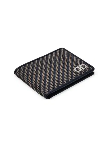 Ferragamo Men's Leather Woven Bifold Wallet | Thumbnail 3 Ferragamo Men's Leather Woven Bifold Wallet | Thumbnail 3
