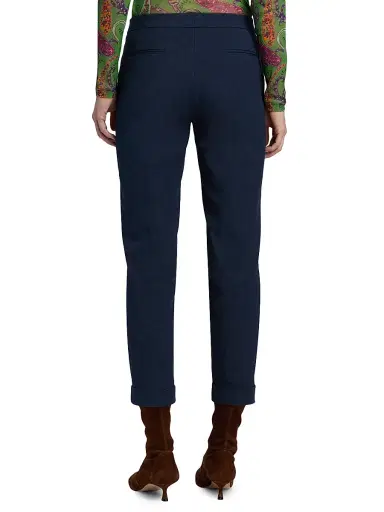 Etro Women's Milano Cotton Cigatette Trousers - Corda Scuro | Thumbnail 5 Etro Women's Milano Cotton Cigatette Trousers - Corda Scuro | Thumbnail 5