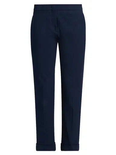 Etro Women's Milano Cotton Cigatette Trousers - Corda Scuro | Thumbnail 1 Etro Women's Milano Cotton Cigatette Trousers - Corda Scuro | Thumbnail 1