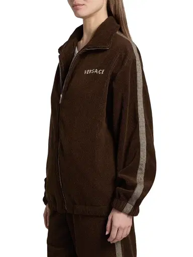 Versace Women's Medusa Jacquard Terry Full-Zip Sweatshirt - Brown - Size XS | Thumbnail 4 Versace Women's Medusa Jacquard Terry Full-Zip Sweatshirt - Brown - Size XS | Thumbnail 4