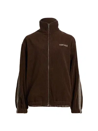 Versace Women's Medusa Jacquard Terry Full-Zip Sweatshirt - Brown - Size XS | Thumbnail 1 Versace Women's Medusa Jacquard Terry Full-Zip Sweatshirt - Brown - Size XS | Thumbnail 1