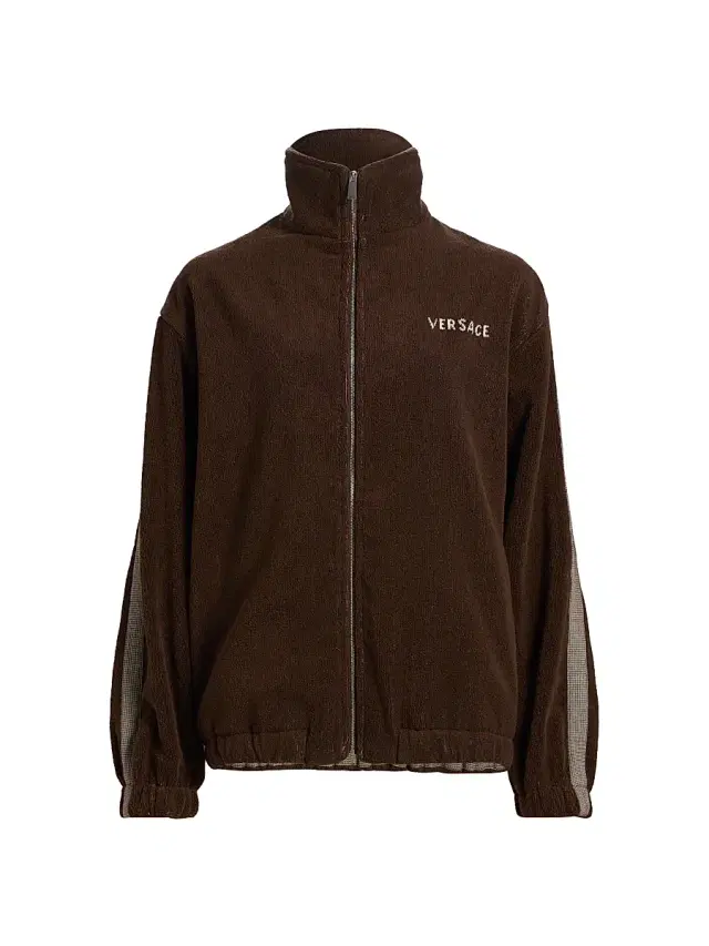 Versace Women's Medusa Jacquard Terry Full-Zip Sweatshirt - Brown