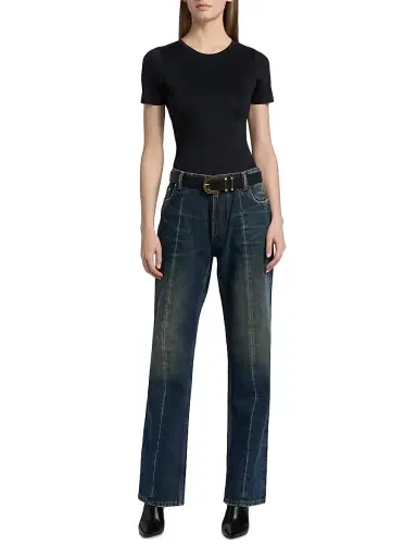 Versace Women's Faded Straight Jeans - Dirty Blue - Size 30 | Thumbnail 2 Versace Women's Faded Straight Jeans - Dirty Blue - Size 30 | Thumbnail 2