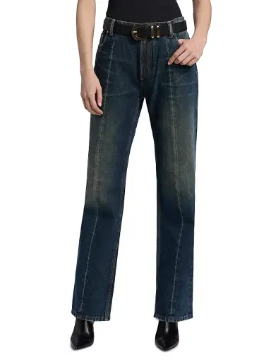 Versace Women's Faded Straight Jeans - Dirty Blue - Size 30 | Thumbnail 3 Versace Women's Faded Straight Jeans - Dirty Blue - Size 30 | Thumbnail 3