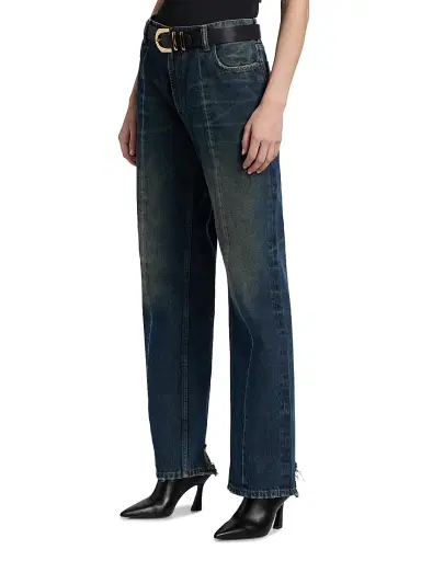 Versace Women's Faded Straight Jeans - Dirty Blue - Size 30 | Thumbnail 4 Versace Women's Faded Straight Jeans - Dirty Blue - Size 30 | Thumbnail 4