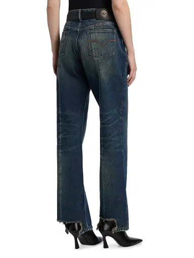 Versace Women's Faded Straight Jeans - Dirty Blue - Size 30 | Thumbnail 5 Versace Women's Faded Straight Jeans - Dirty Blue - Size 30 | Thumbnail 5