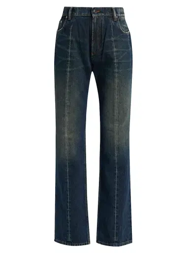 Versace Women's Faded Straight Jeans - Dirty Blue - Size 30 | Thumbnail 1 Versace Women's Faded Straight Jeans - Dirty Blue - Size 30 | Thumbnail 1