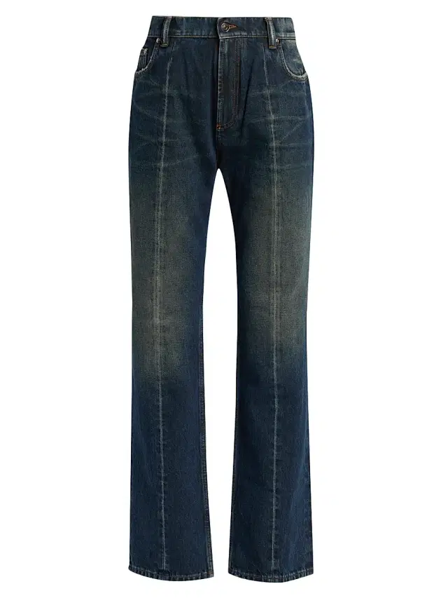 Versace Women's Faded Straight Jeans - Dirty Blue