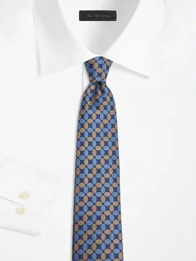 Isaia Men's Geometric Lattice Silk Tie | Thumbnail 2 Isaia Men's Geometric Lattice Silk Tie | Thumbnail 2