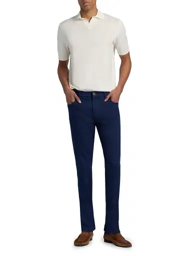 Stefano Ricci Men's Silk-Linen-Cotton Polo Shirt - White - Size 46 | Thumbnail 2 Stefano Ricci Men's Silk-Linen-Cotton Polo Shirt - White - Size 46 | Thumbnail 2
