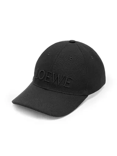 Loewe Women's Logo-Embroidered Cotton Baseball Cap - Black - Size Large | Thumbnail 1 Loewe Women's Logo-Embroidered Cotton Baseball Cap - Black - Size Large | Thumbnail 1